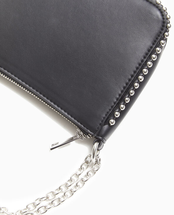 Sac pochette avec chaînette et clous noir - Pimkie