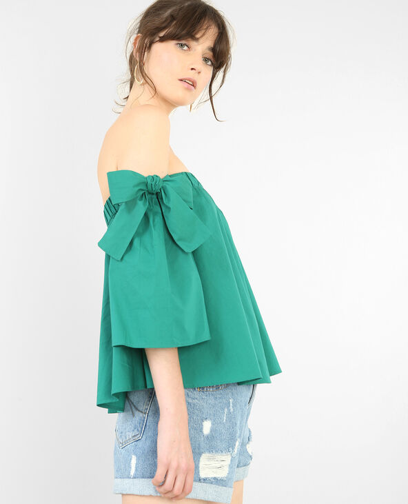 Blouse courte vert émeraude - Pimkie