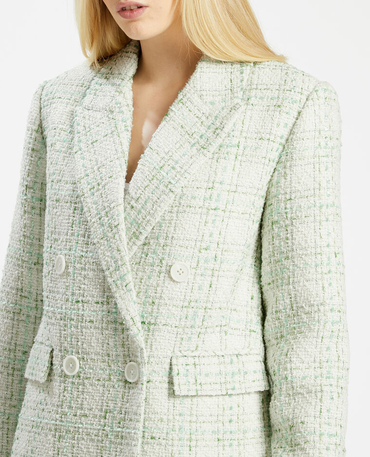 Veste blazer tweed blanc - Pimkie