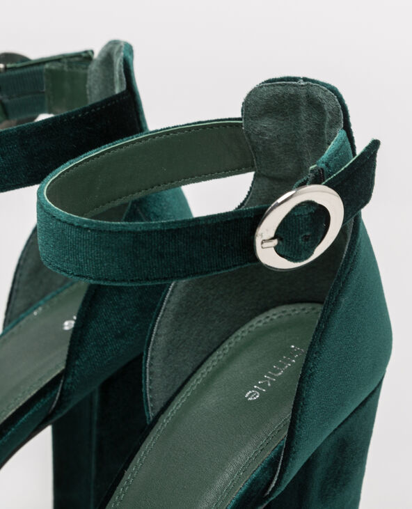 Sandales velours vert foncé - Pimkie