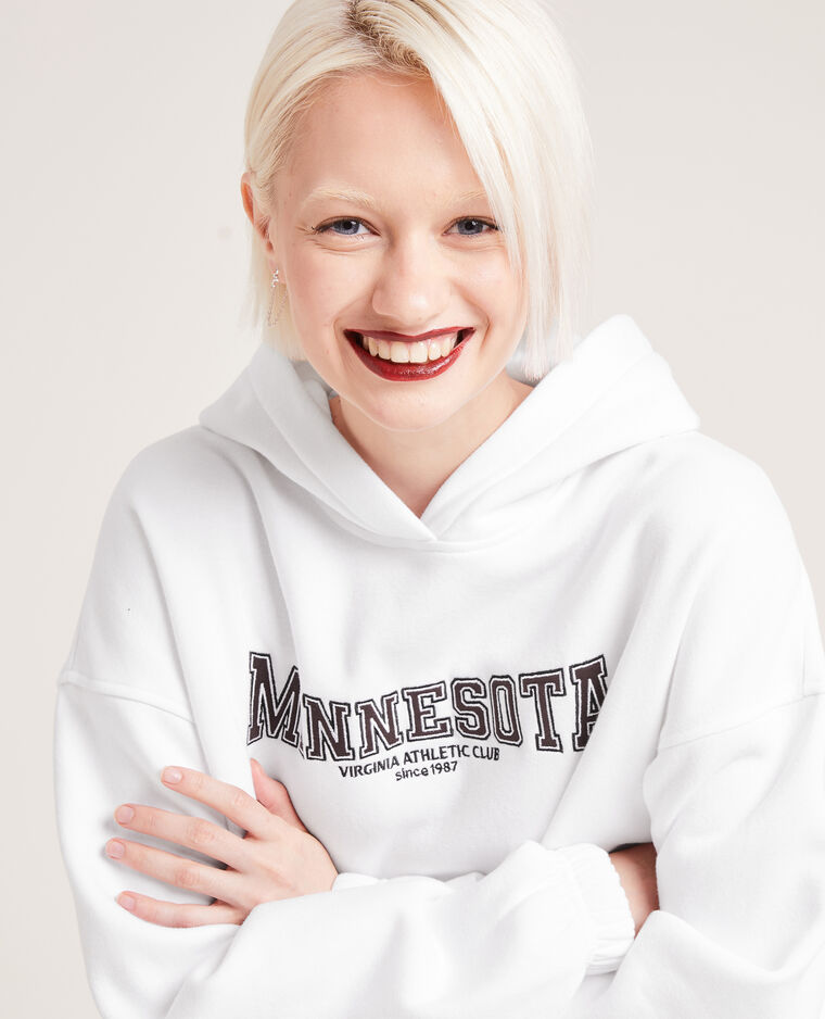 Sweat en molleton cropped blanc - Pimkie