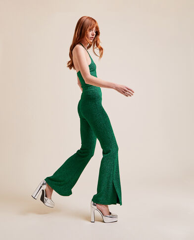 Pantalon flare maille lurex vert - Pimkie