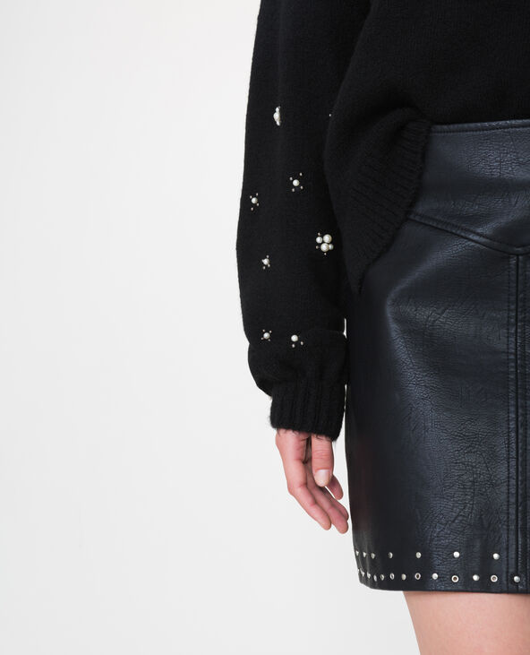Pull court à bijoux noir - Pimkie