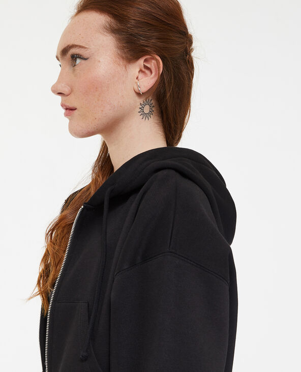 Gilet zippé court à capuche noir - Pimkie