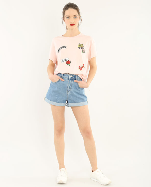 T-shirt patchs rose clair - Pimkie