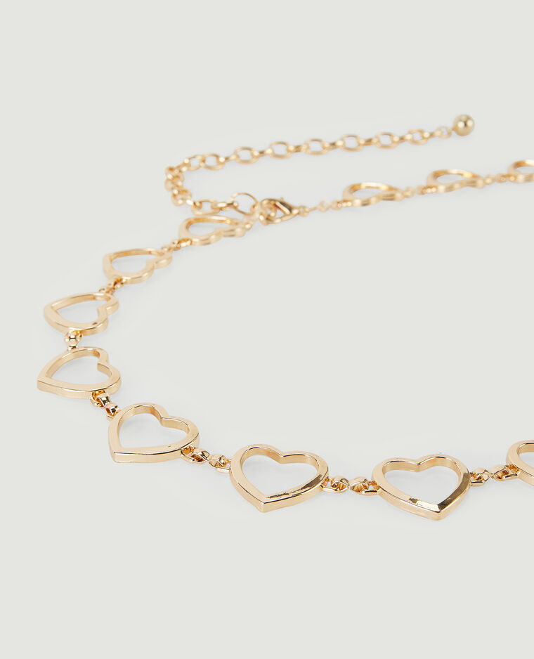Ceinture métallique avec cœurs jaune ocre - Pimkie