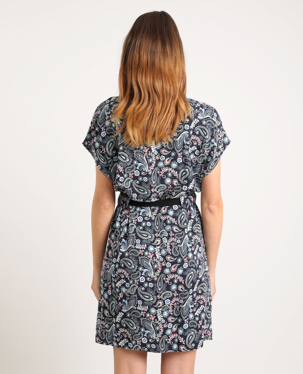 Robe chemise nouée bleu foncé - Pimkie