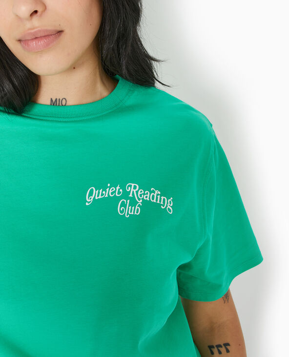 T-shirt oversize avec print poitrine et dos vert - Pimkie