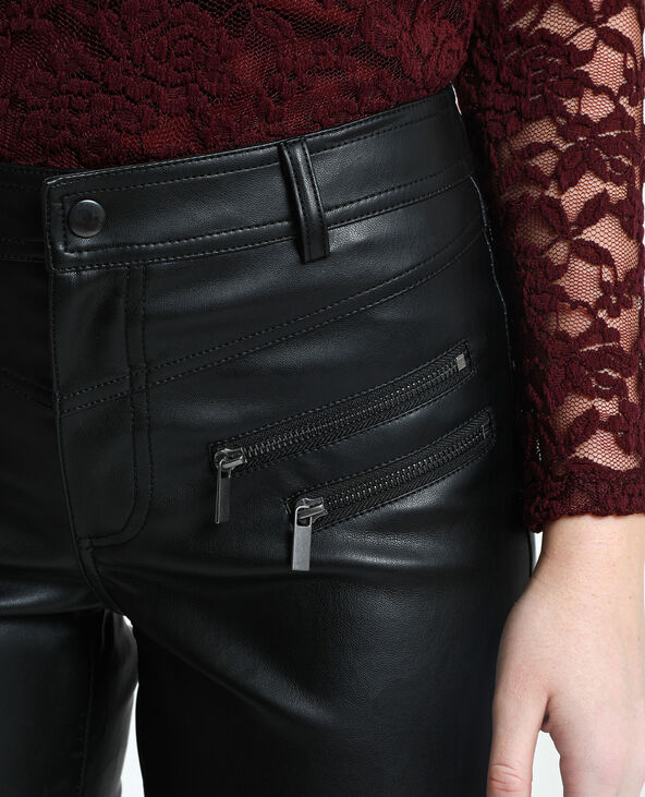 Pantalon en simili cuir noir - Pimkie