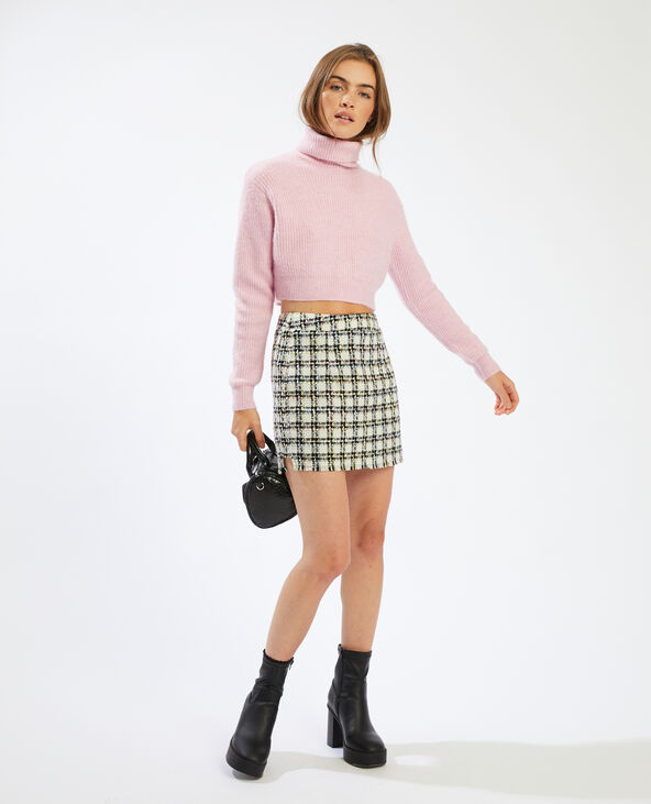 Pull court à col roulé rose - Pimkie