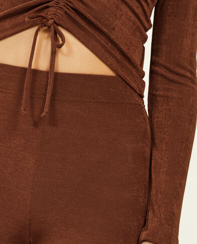 Pantalon flare en tissu fluide marron - Pimkie