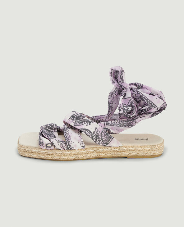 Sandales plateforme semelles cordes lilas - Pimkie