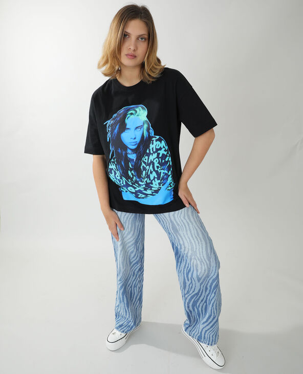 T-shirt ample Billie Eilish noir - Pimkie