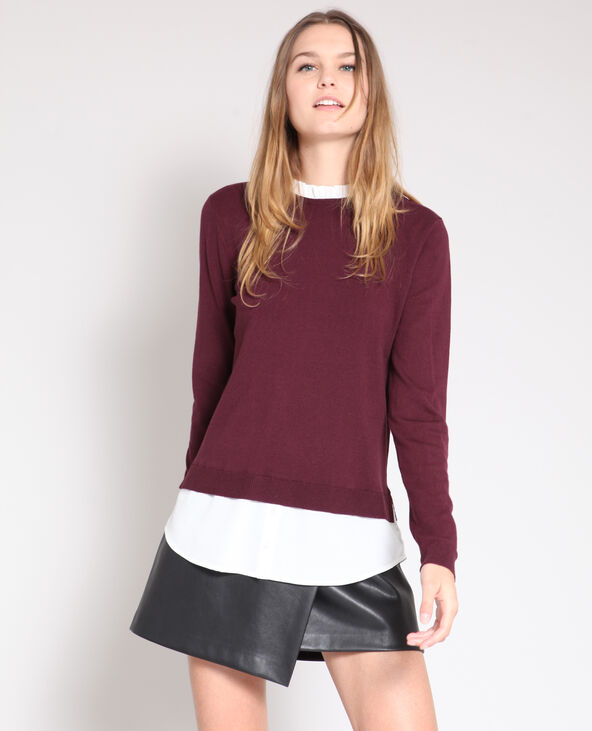 Pull chemise bordeaux - Pimkie