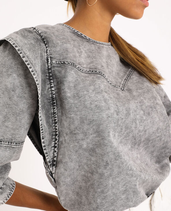 Blouse en jean gris clair - Pimkie