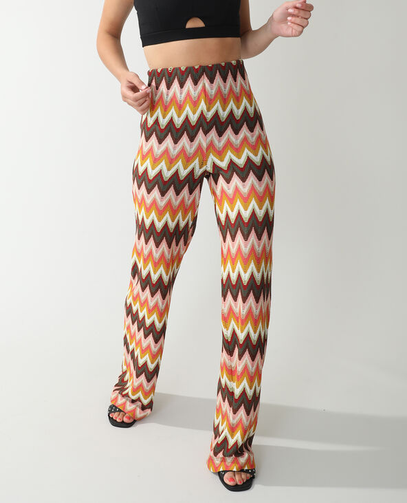 Pantalon en crochet chevrons rouge - Pimkie