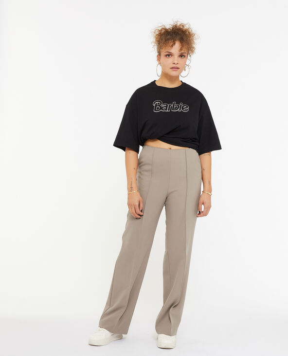 Pantalon droit avec coutures pincées beige - Pimkie