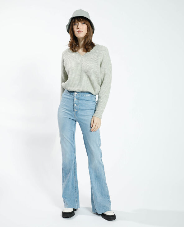 Pull en laine vert de gris - Pimkie