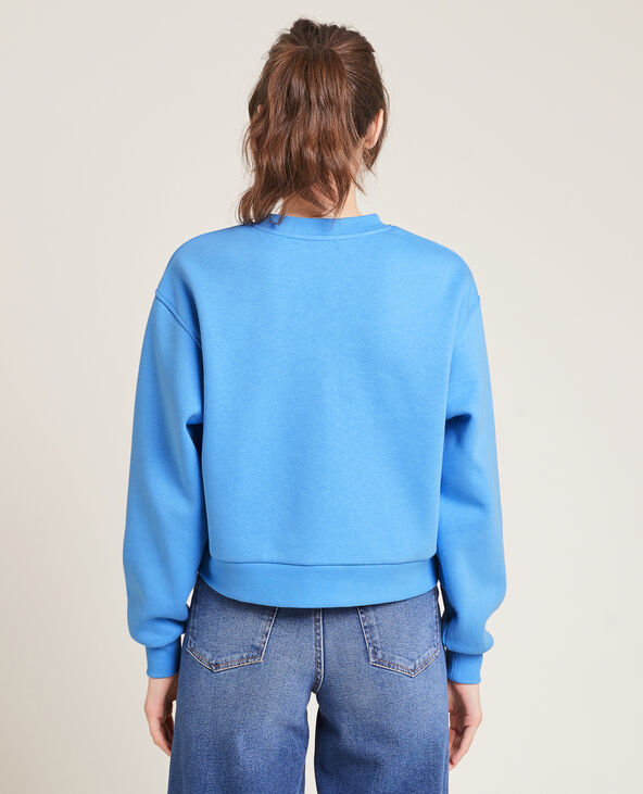 Sweat court en molleton bleu clair - Pimkie