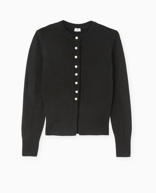 Gilet cintré avec boutons perles noir - Pimkie