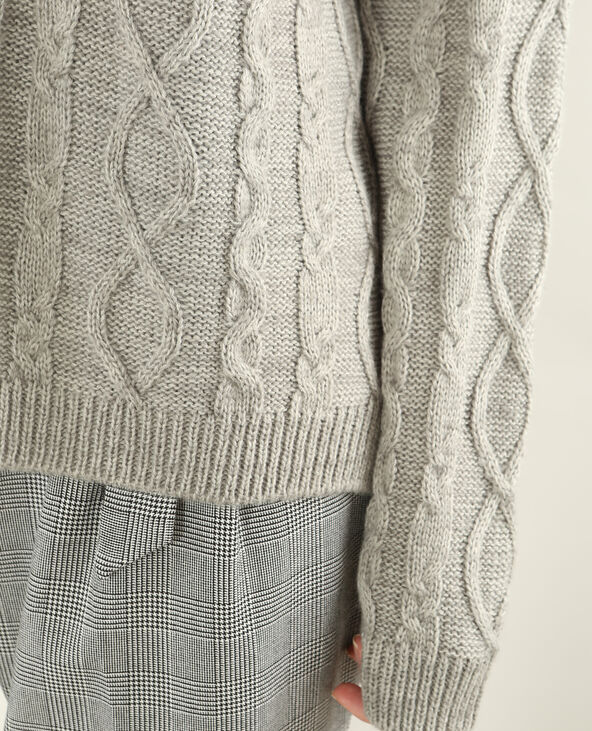 Pull torsadé gris chiné - Pimkie