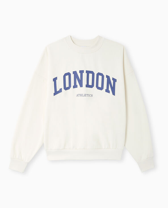 Sweat oversize avec print LONDON blanc - Pimkie