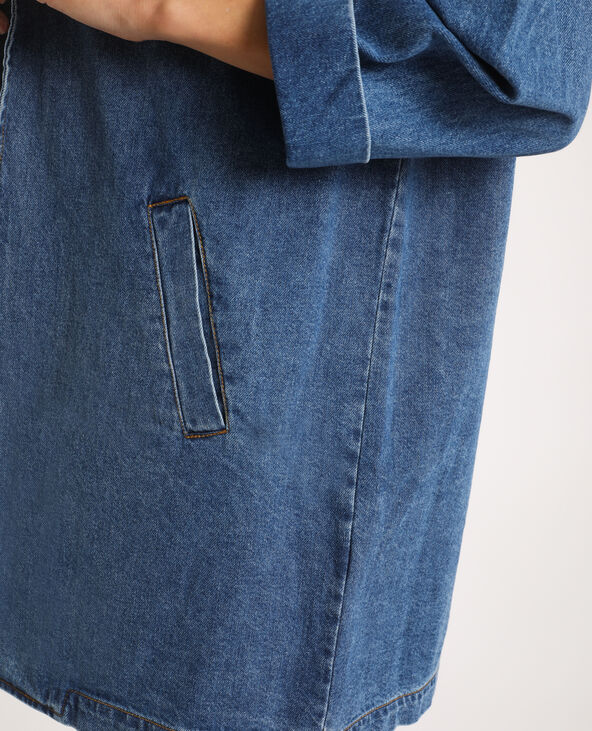 Manteau long en jean bleu - Pimkie
