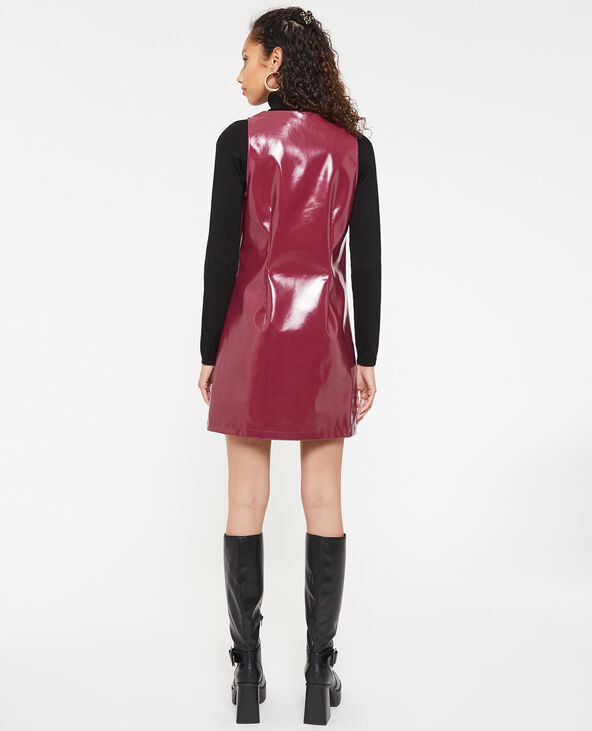 Robe courte trapèze en vinyle bordeaux - Pimkie