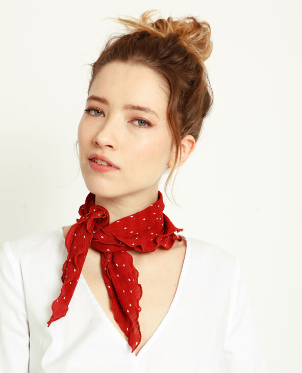 Foulard à petits pois bordeaux - Pimkie