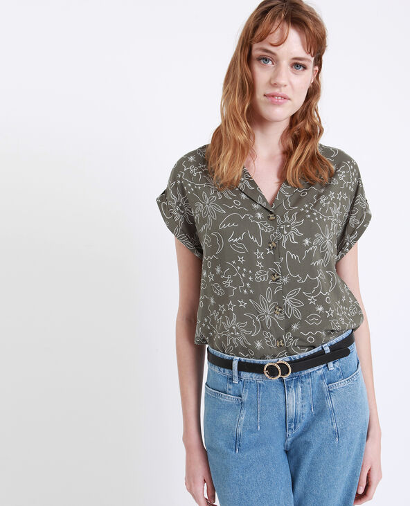 Chemisier manches courtes taupe - Pimkie