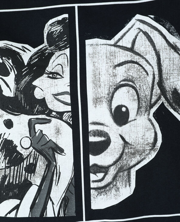 T-shirt cropped 101 Dalmatiens noir - Pimkie