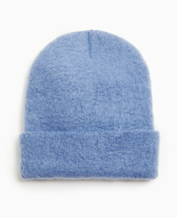 Bonnet en maille ultra douce bleu - Pimkie