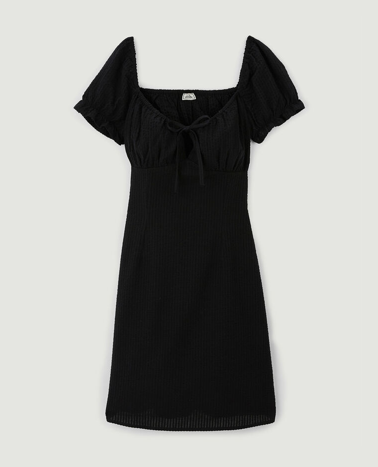 Robe courte dos-nu avec laçage noir - Pimkie