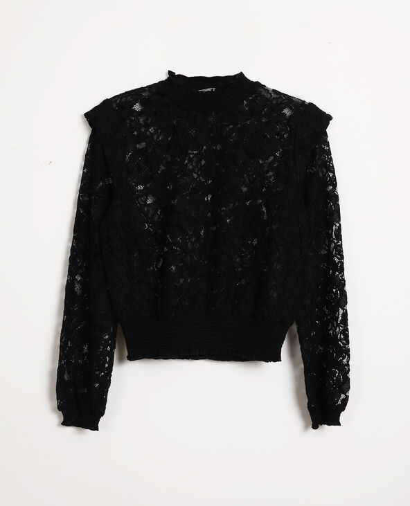 Chemisier en dentelle noir - Pimkie