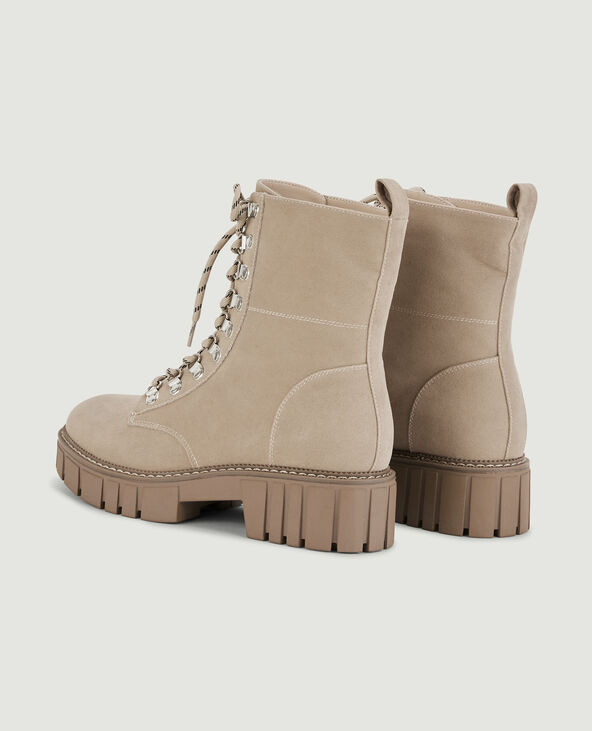 Boots à lacets beige - Pimkie