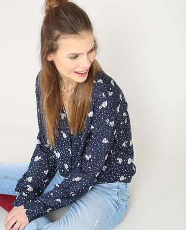Chemise imprimée bleu marine - Pimkie