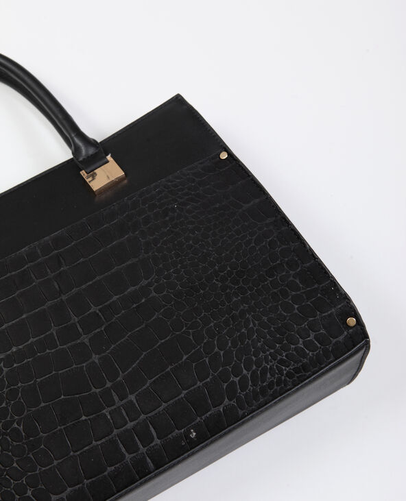 Sac à main croco noir - Pimkie