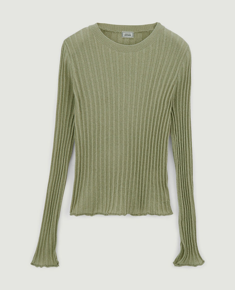 Pull léger avec fils métallisés vert de gris - Pimkie