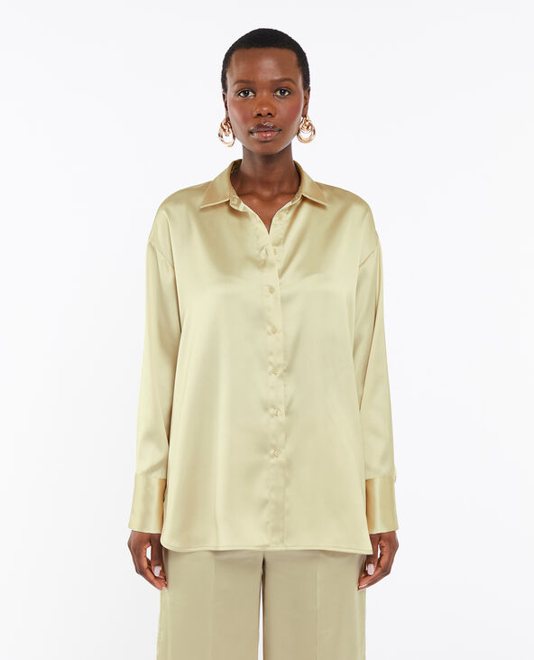 Chemise oversize en satin sable - Pimkie