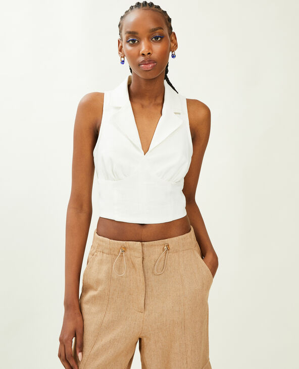 Top façon gilet de barman blanc - Pimkie