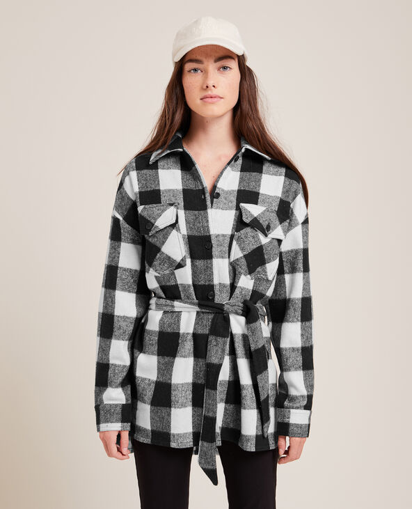 Surchemise avec ceinture à nouer noir - Pimkie