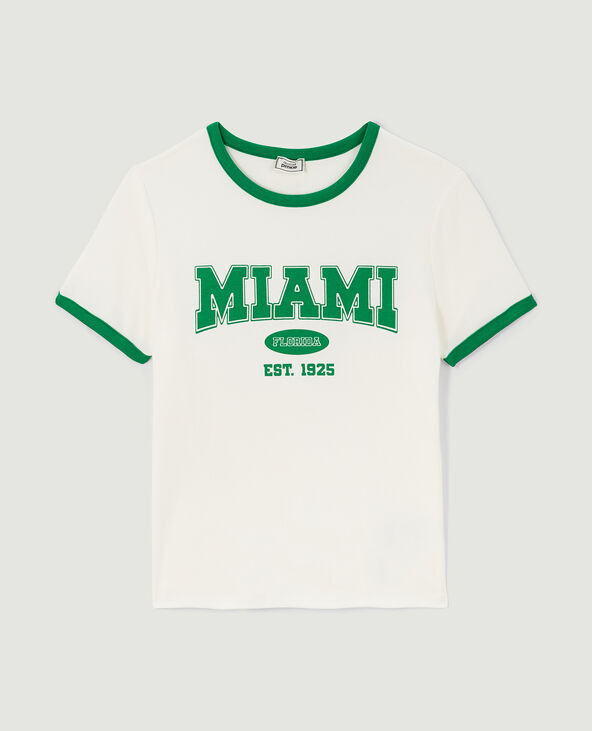 T-shirt manches courtes avec bords contrastés blanc - Pimkie