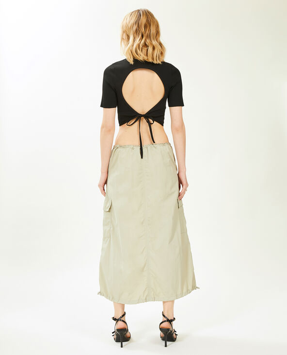 Jupe longue parachute vert de gris - Pimkie