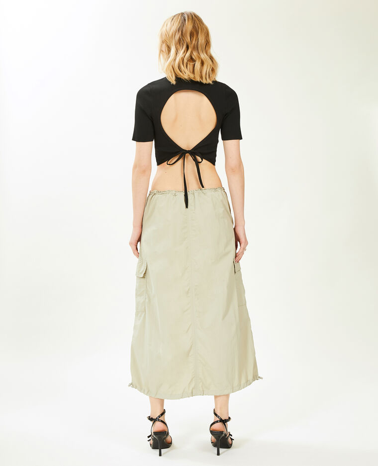 Jupe longue parachute vert de gris - Pimkie