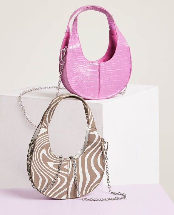 Sac rigide rond taupe - Pimkie