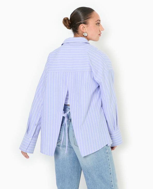 Chemise oversize rayée avec ouverture dos bleu - Pimkie