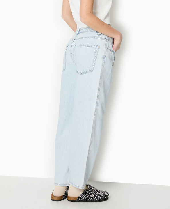 Jean baggy taille basse avec ceinture à nouer bleu clair - Pimkie