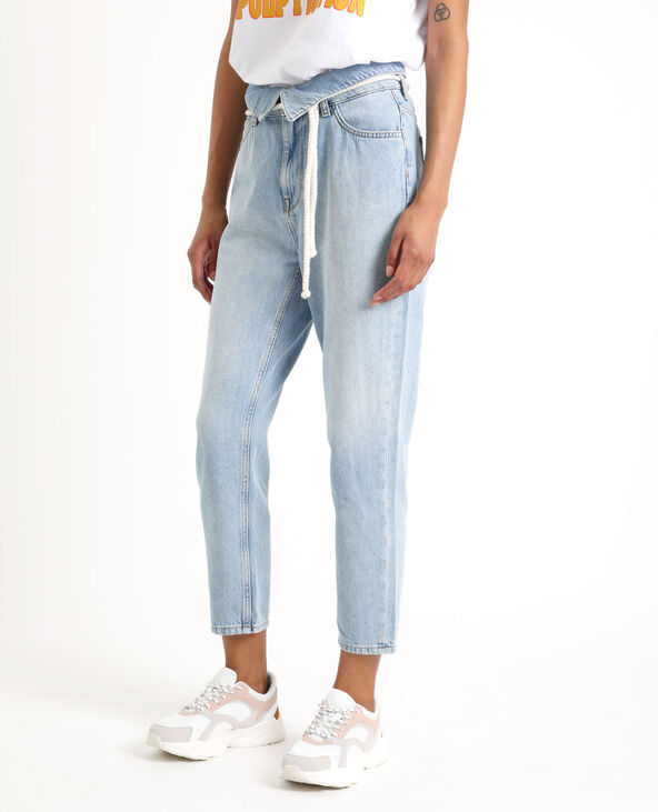 Jean mom à revers bleu - Pimkie