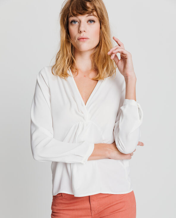 Blouse à col V blanc - Pimkie