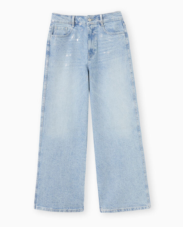 Jean wide taille haute avec enduit argenté argenté - Pimkie